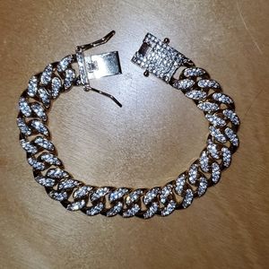 Cuban link rhinestone bracelet